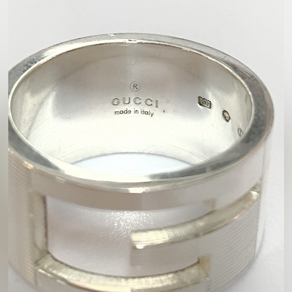 GUCCI Branded G Logo Silver 925 Ring- GREAT CONDITION - Picture 3 of 11